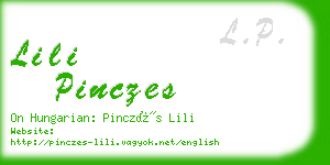 lili pinczes business card